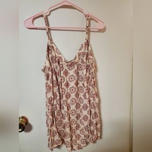 Plus size pink floral mandala tank